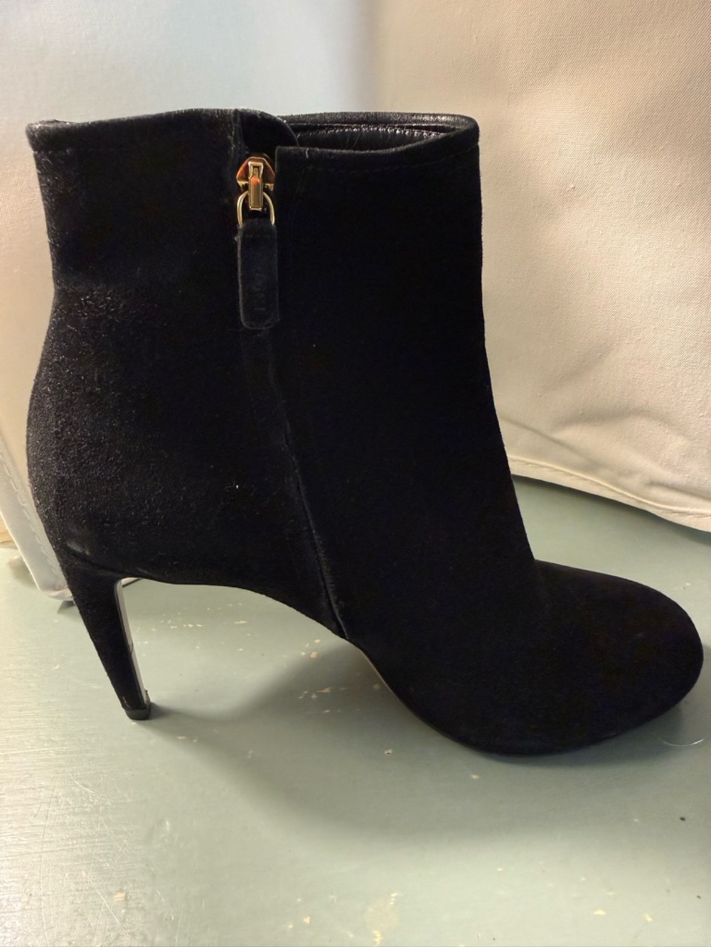 Black Suede Women's Gucci Ankle Boot with Side Zip